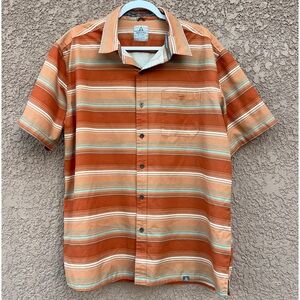 Ascend Men's XL Short Sleeve Lightweight Camp‎ Button Down Orange Shirt